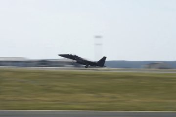 F-35A and F-15E Aircraft Take Off to continue Rapid Forge